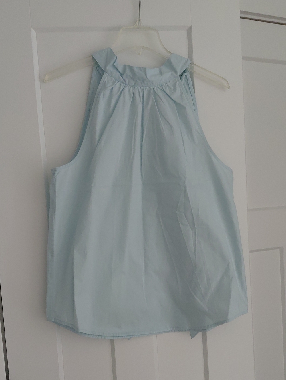 J. Crew Pale Blue Sleeveless Halter Blouse
